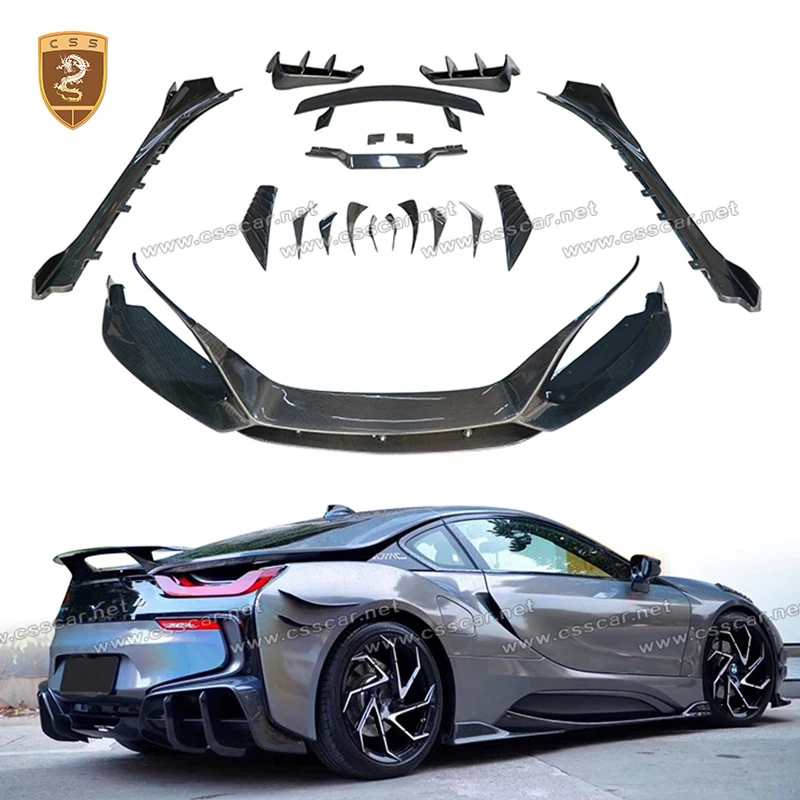 For BMW I8 EB Style Front Bumper Rear Splitter Tail Spoiler Wing Side Air Vent Wind Knife Cover Trim Decoration Auto Accessories