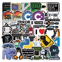 10/30/60pcs Cartoon Programming Stickers Geek Python Java Internet Php Docker Decals Luggage Laptop Phone Graffiti Sticker Decor