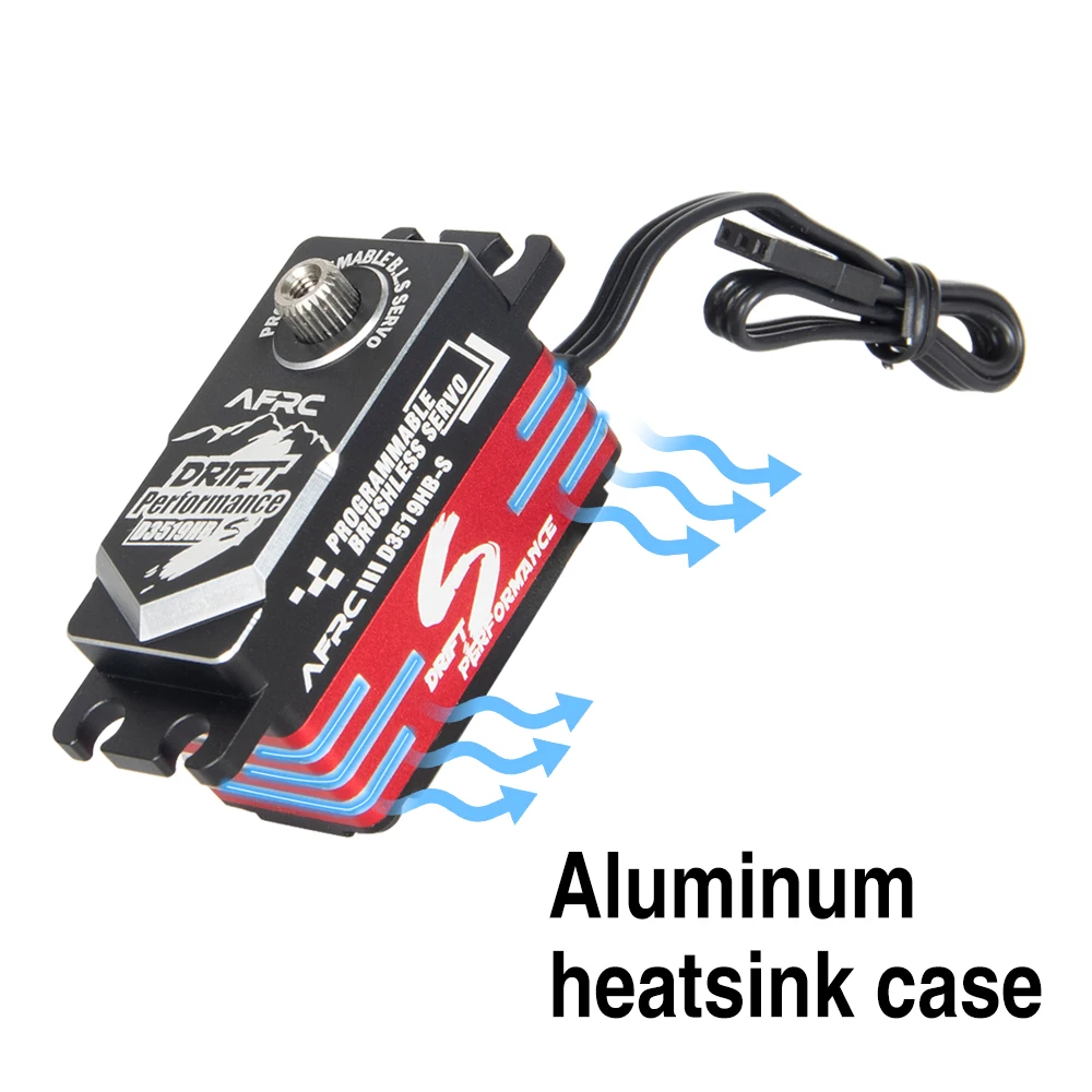 AFRC D3519HB-S Red Programmable HV Brushless Smart Servo Low Profile Metal Shell for YOKOMO HSP 1/18 1/10 Drift RC Car Parts