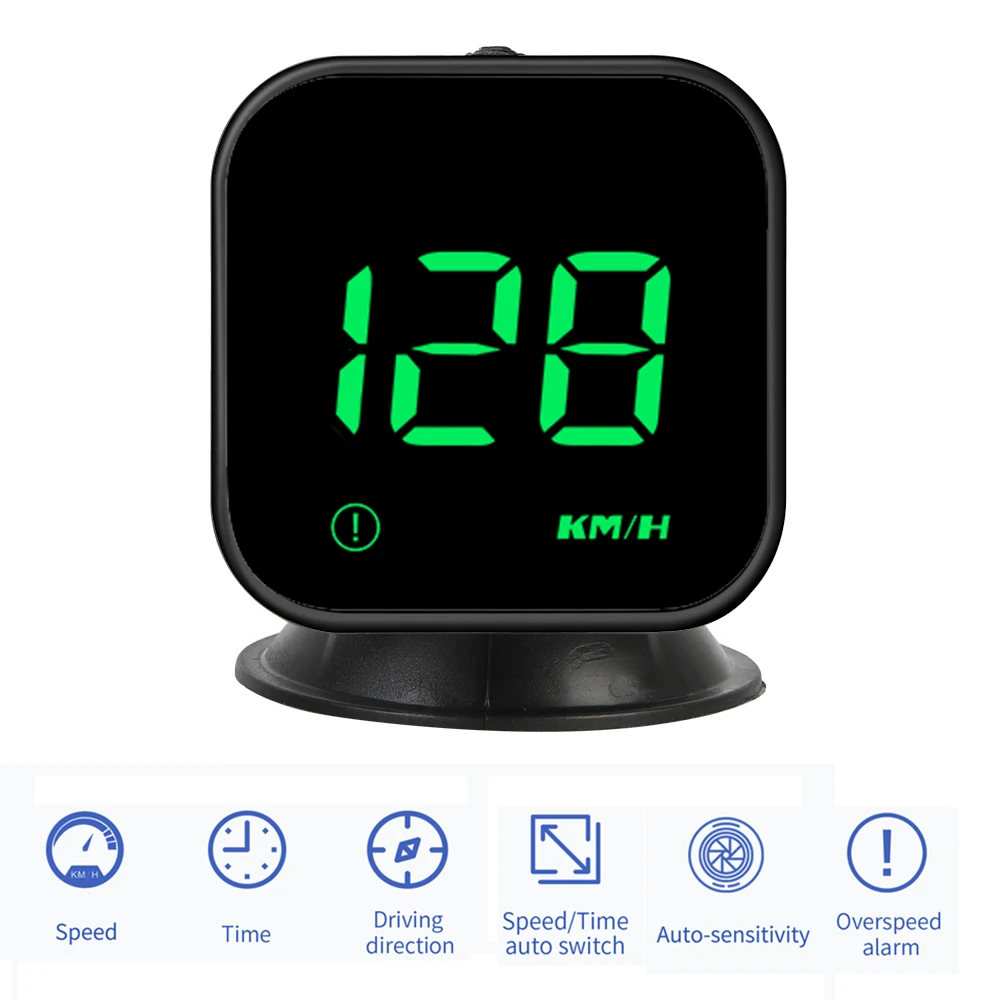 Overspeed Alarm Speedometer USB Powered G4S LED HUD With GPS Compass Car Head Up Display Auto-sensing Fatigue Driving Reminder