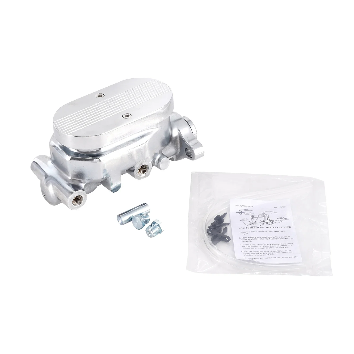 

Chrome for Master Cylinder Finned Top Cast Aluminum 1" Bore 4 Ports Disc Drum