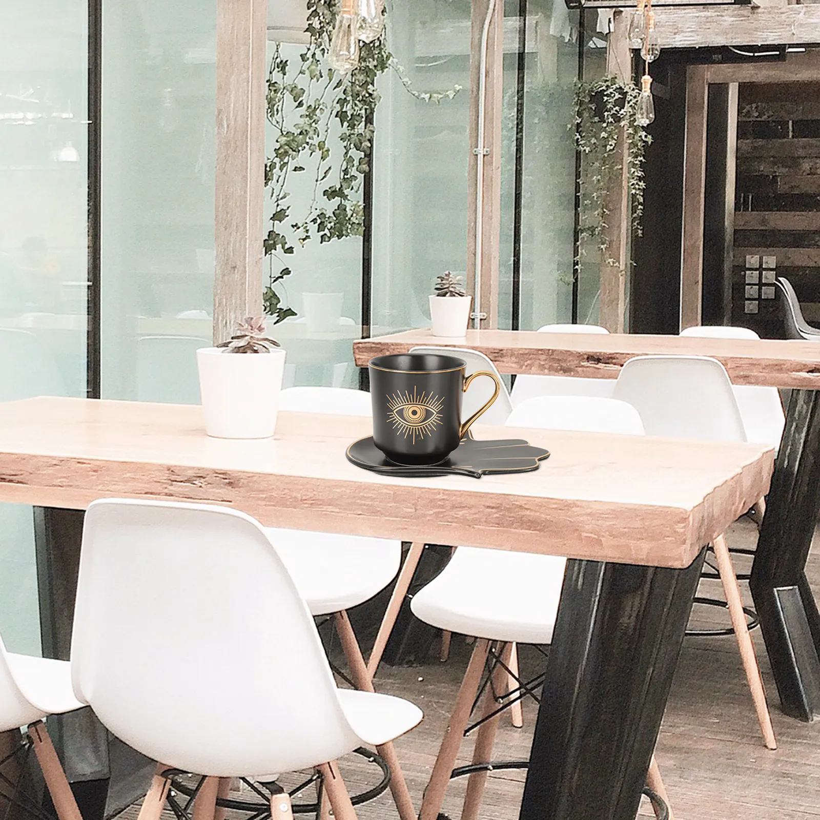 

Набор декоративных керамических чашек для кофе с синим глазурным узором, чайные чашки с блюдцами для молока, горячего шоколада, газированной воды, сока, вина