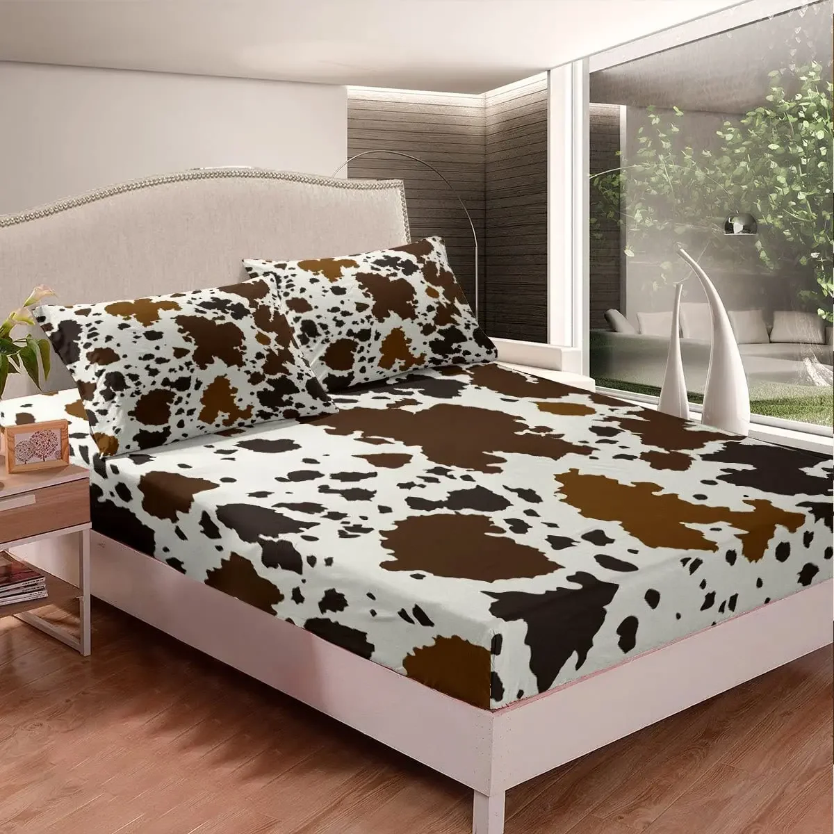

Комплект постельного белья из воловьей кожи для мальчиков, девочек, мужчин, женщин, декор для спальни, коричневый бык, кожа крупного рогатого скота, простыня из кожи фермерского дома, простыня из кожи животных