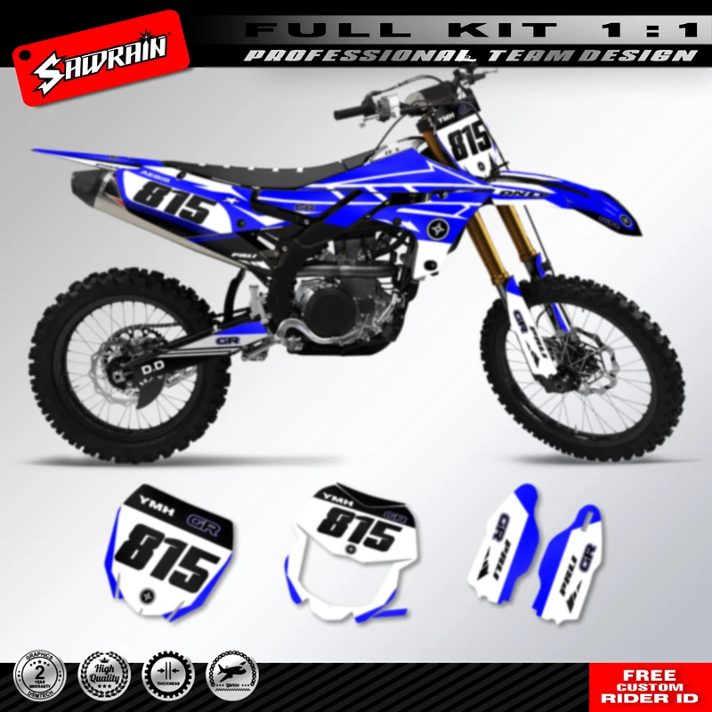 Sawrain Customized Motorcycle Sticker Graphics Decals for Yamaha YZ450F YZF 450 2018-2022 YZ250F YZF250 2019 2020 2021 2022 2023
