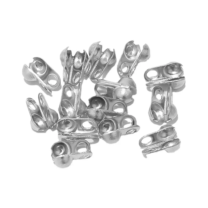 100pcss/Lot Stainless Steel Open Clamshell Knot Covers Bead Tips for DIY Necklaces Bracelets Jewelry Making Supplies Accessories