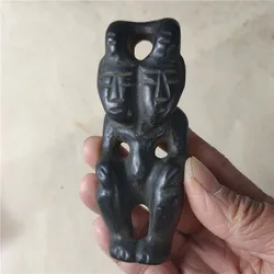 Hongshan culture archaize black iron meteorite sculpture sun god statue #1