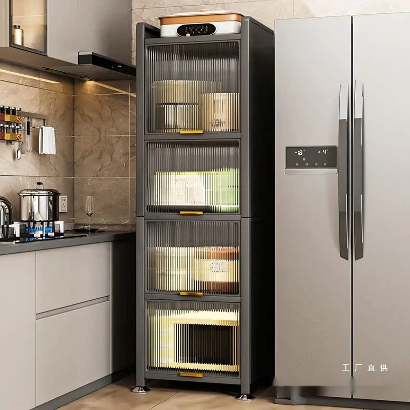 Kitchen shelves, sandwich models, floor-to-ceiling multi-layer storage cabinets, multi-functional storage cabinets, microwave ov