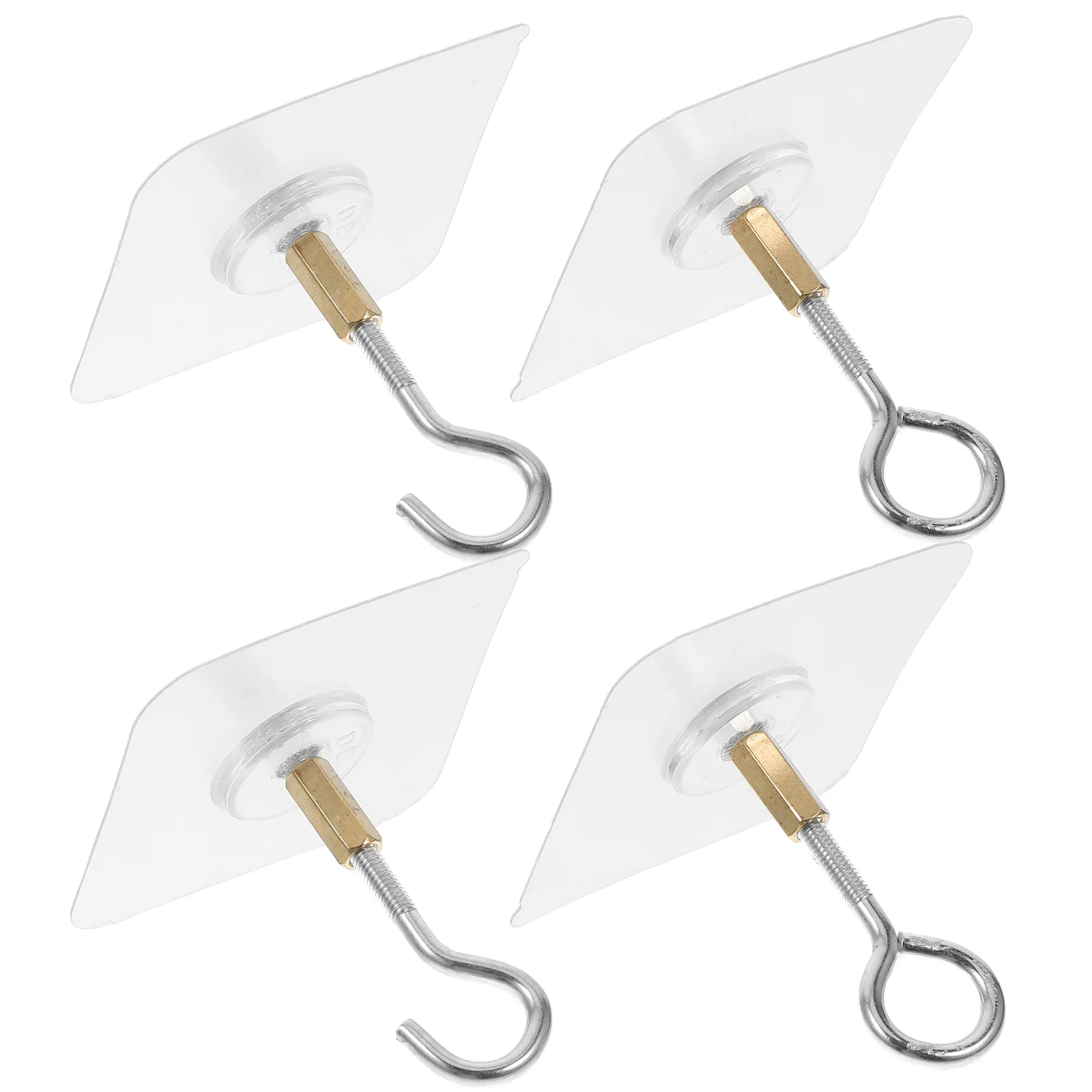

4pcs High Strength No Trace Adhesive Ceiling Hooks for Hanging Towel Coat Heavy Duty Wall Mount Self Stick PVC Iron