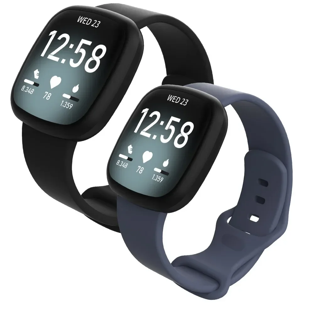 Силиконовый ремешок для Fitbit Versa 3 и Sense, оригинальные ремешки, мягкий дышащий браслет для Versa 4 Sense 2, водонепроницаемый ремешок для часов, новый
