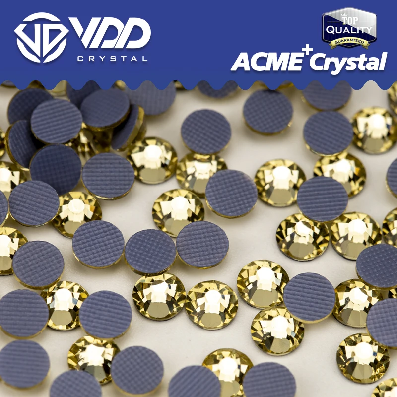 VDD 004 Jonquil ACME+Series Glass Rhinestones Crystal Flatback Hotfix Iron On Strass Glitter Stones For Clothes Shoes Crafts