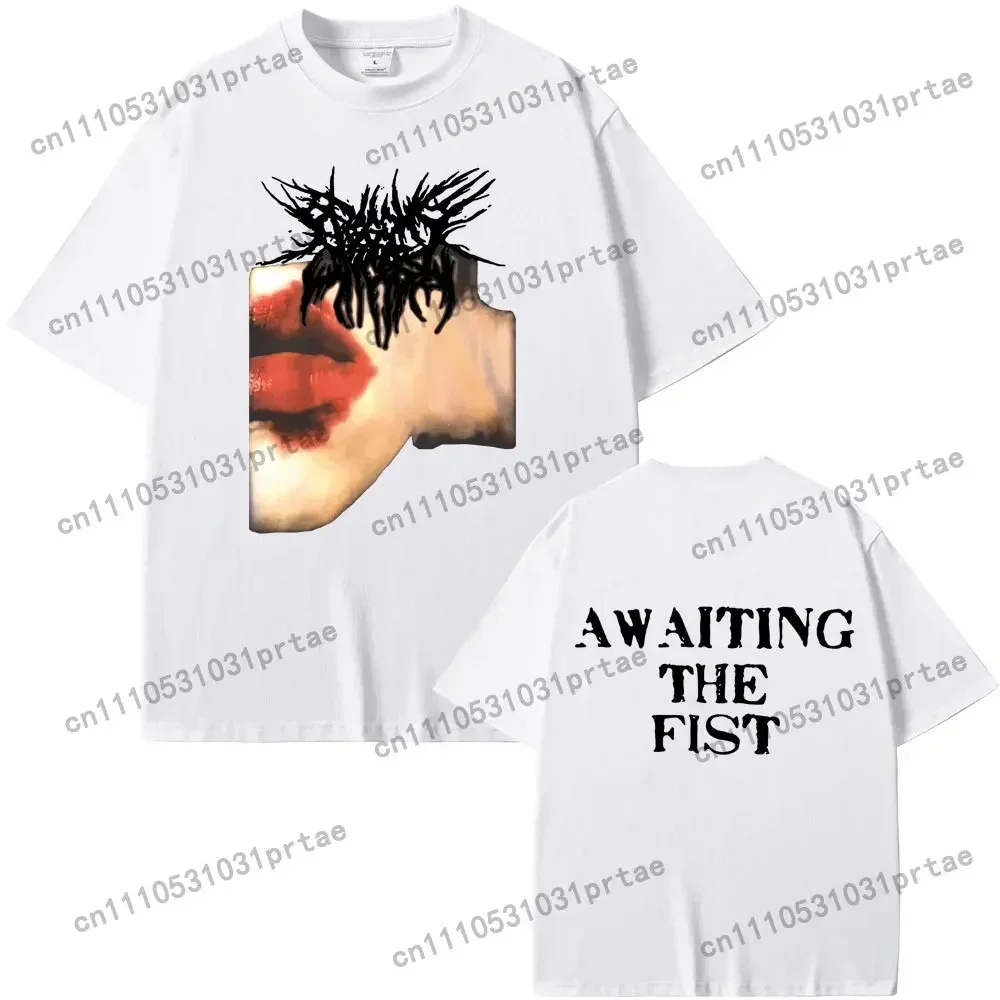 Rapper Playboi Carti Ken Carson Awaiting The Fist Graphic T-shirt Men Hip Hop Oversized T-shirts Men's Fashion Opium T Shirts Bl