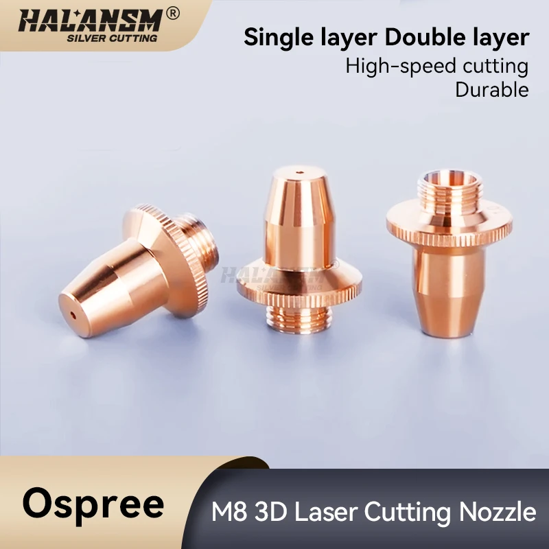

Laser cutting machine, Ospure nozzle, pipe cutting machine, 3D M8 single/double layer 1.5 copper nozzle, bullet nozzle.