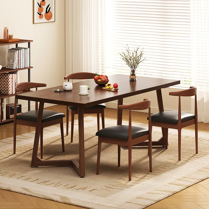 

Solid Wood Dining Table Commercial Nordic Living Room Light Luxury Modern Desk Household Rectangular New Chinese Style