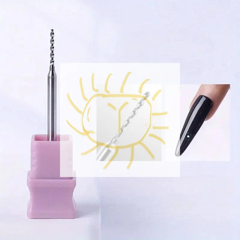 Mèches de perçage pour ongles, 1.0/1.2mm, pour bijoux, anneau ouvert, accessoires de décoration pour Nail Art, outils d'extension d'ornements d'ongles