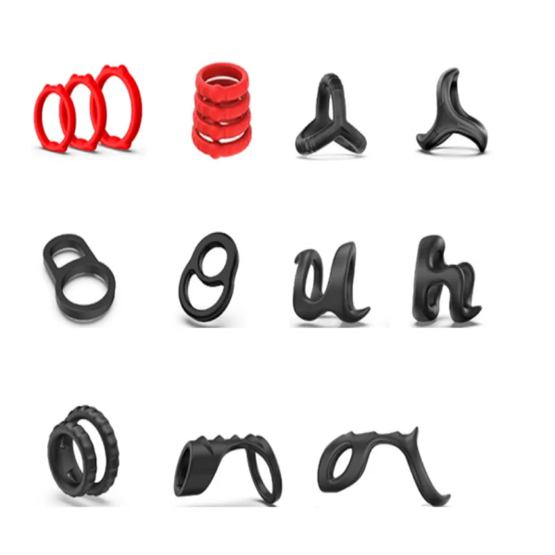 18+ 3 In 1 Silicone Luminous Male Cock Ring Ultra Soft Stretchy Delay Ejaculation Penis Ring Adult Sex Toys For Men