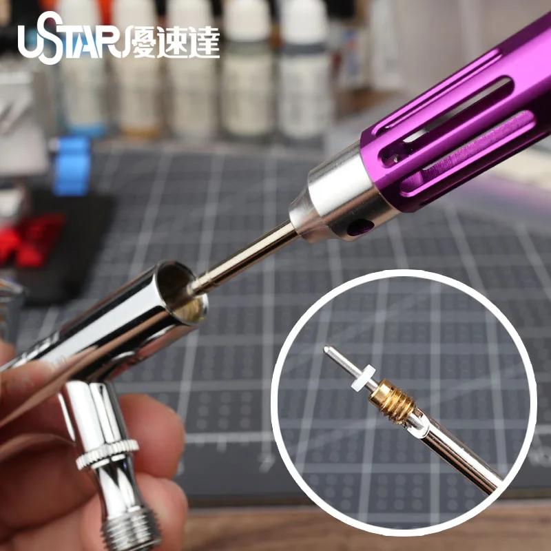 Ustar UA90094 Airbrush Spray Pen Cleaning And Maintenance Tool Kit Scale Tank Model Kit Anime SciFi DIY Doll Coloring Paint Tool