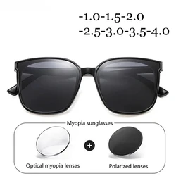 2024 Fashion Myopia Polarized Sunglasses Men Women Oversized Black Driving Eyewear Trendy Outdoor Sun Glasses Diopter 0 To -4.0