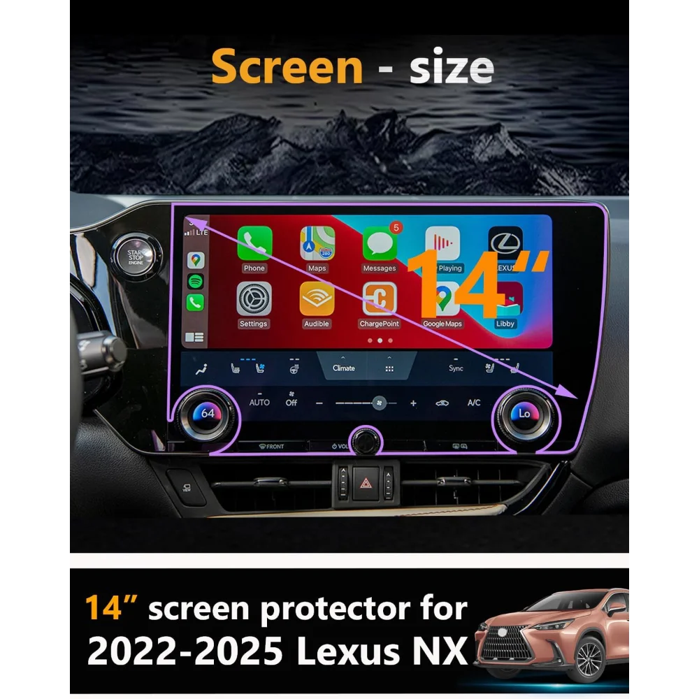 14 Inch Screen Protector For Lexus NX NX250 NX350 2022-2025 Tempered Glass Protective Film Car Navigation GPS Accessories