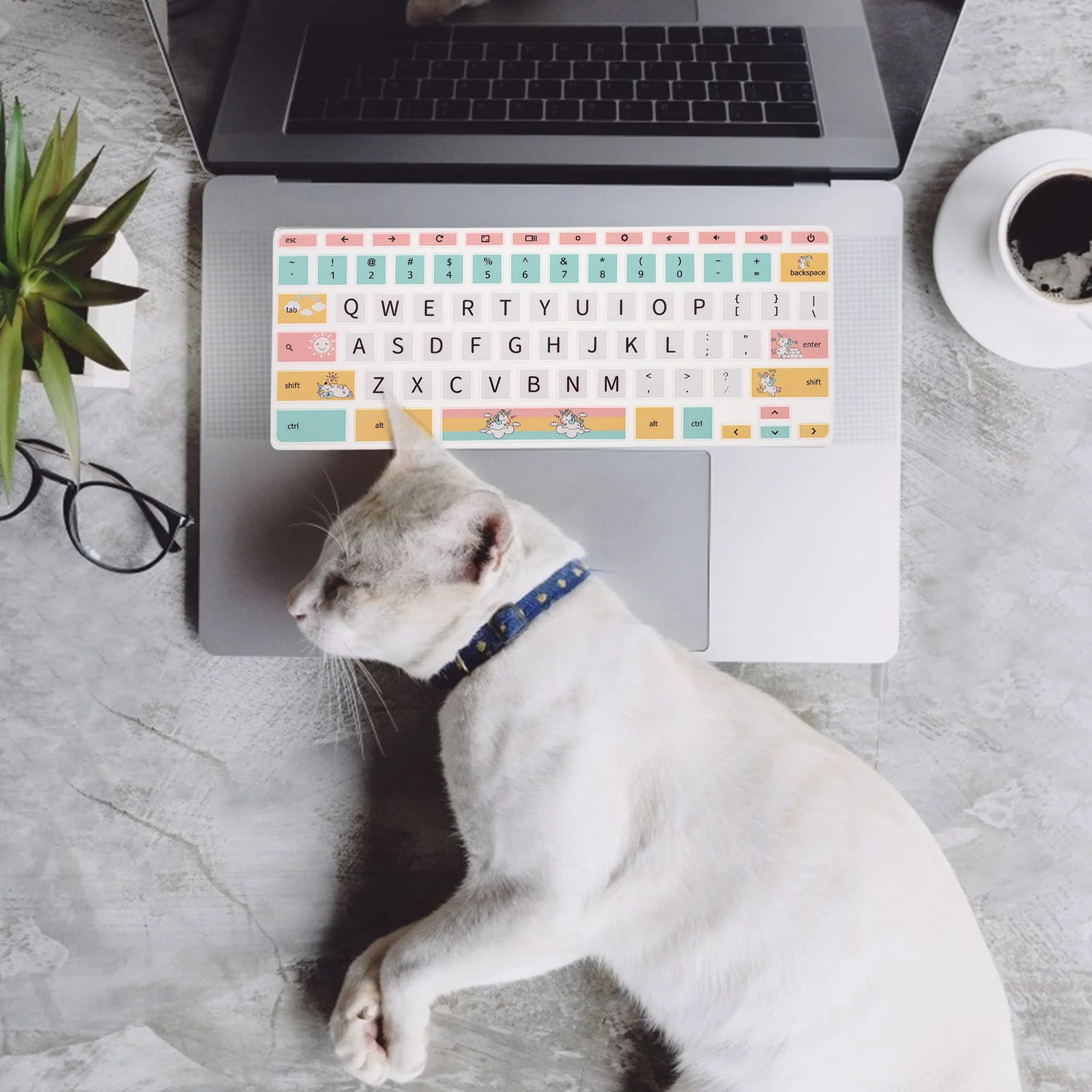 

Keyboard Protector Laptop Cover Chic Skin Silicone Protection Hot Cups with Lids