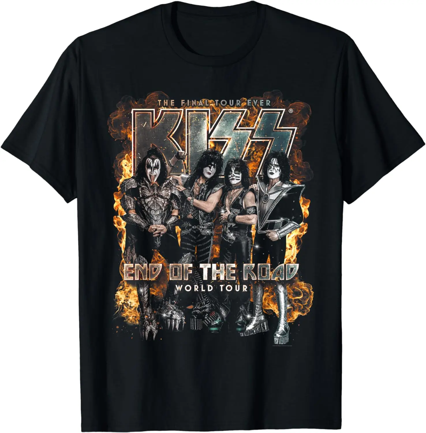 Kiss End of the Road Tour Event T-Shirt Adult Regular Fit O-Necked T-Shirt Classic T-Shirt Men's Clothing