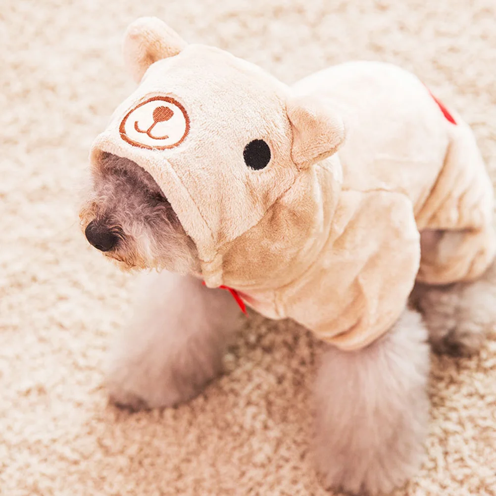 

Warm Small Dog Hoodie Sweatshirt Jumpsuit Puppy Winter Coat Pet Apparel Chihuahua Outfits Pomeranian Clothes 4-Leg Leakproof