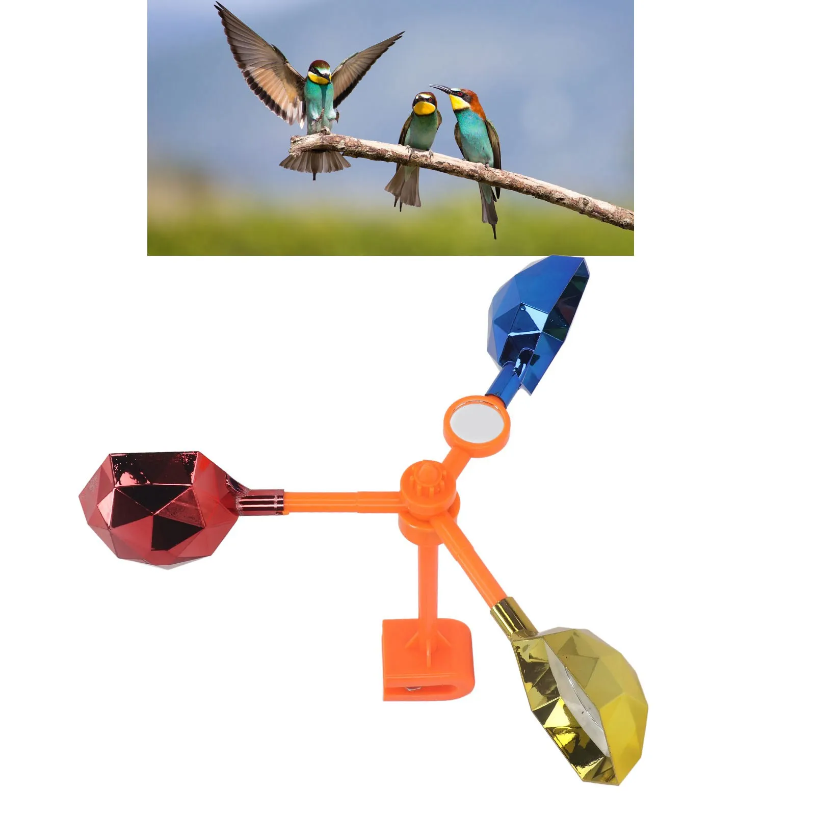 Rotating Bird Repeller Bird Deterrent 360° Flashing Rotating Wind Drive Bird Repeller Animal Repeller for Orchard Field Airport