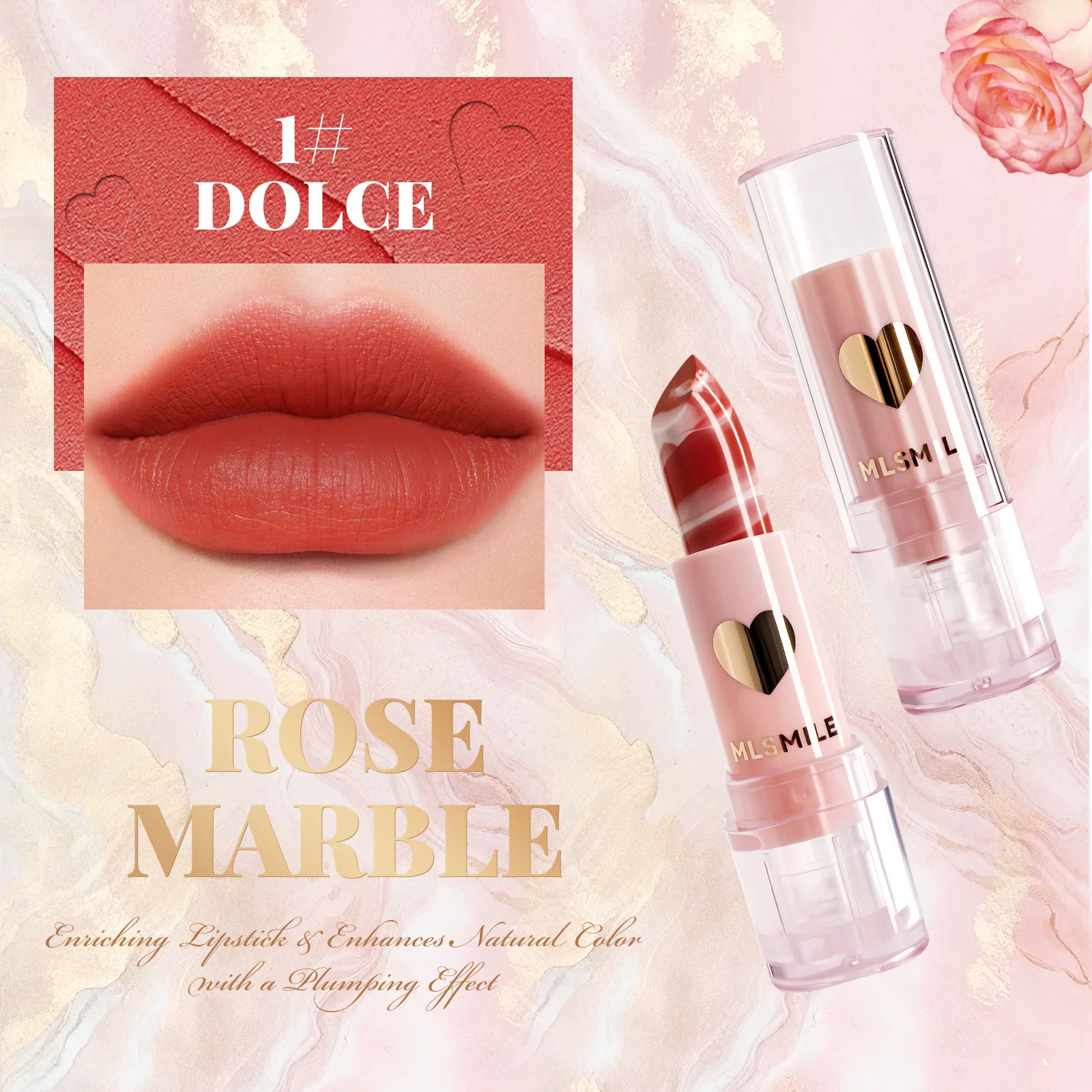 Rouge à lèvres marbre velours mat 4 nuances hydratant Non séchant crémeux longue durée couleur des lèvres hydratant rouge à lèvres maquillage beauté