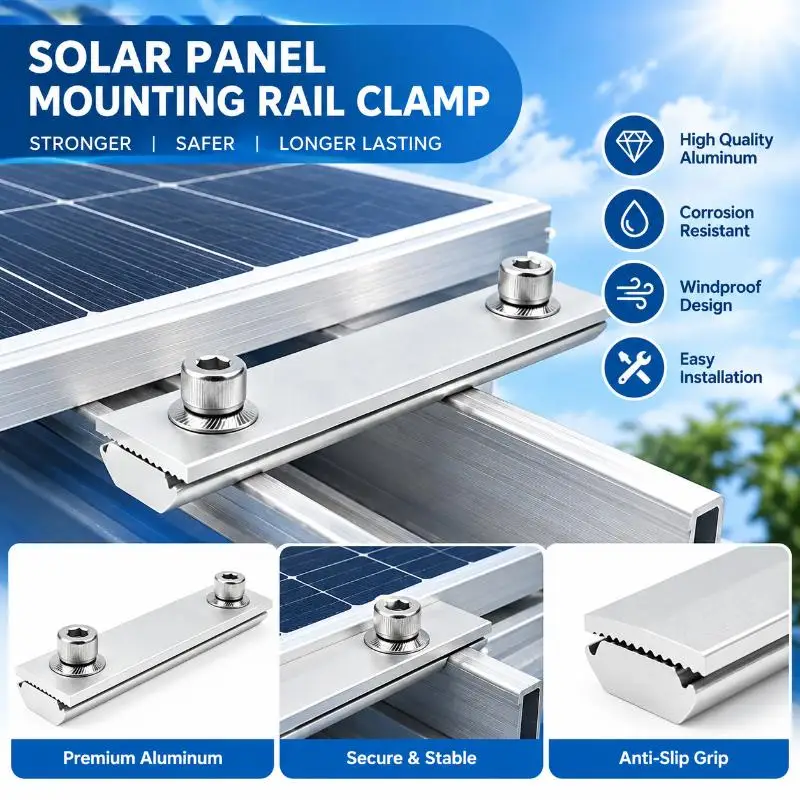 Solar Module Rails Profile Connectors Aluminium: Mounting Connection Photovoltaic Bracket Guide Rail 14cm