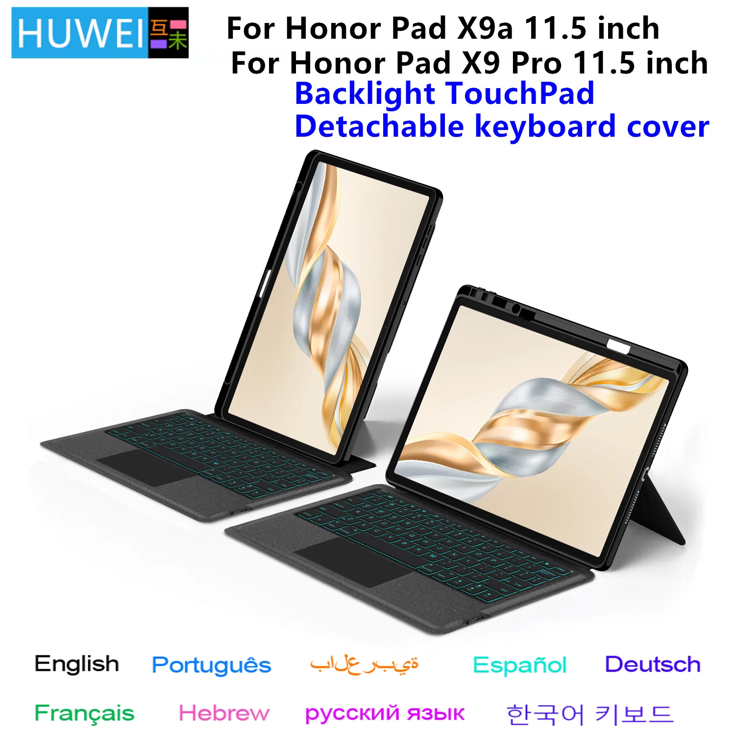 

Чехол HUWEI Magic Keyboard для Honor Pad X9a 2025 11,5 дюймов, смарт-чехол для планшета Honor Pad X9a X9 Pro, 11,5 дюйма, держатель для карандашей