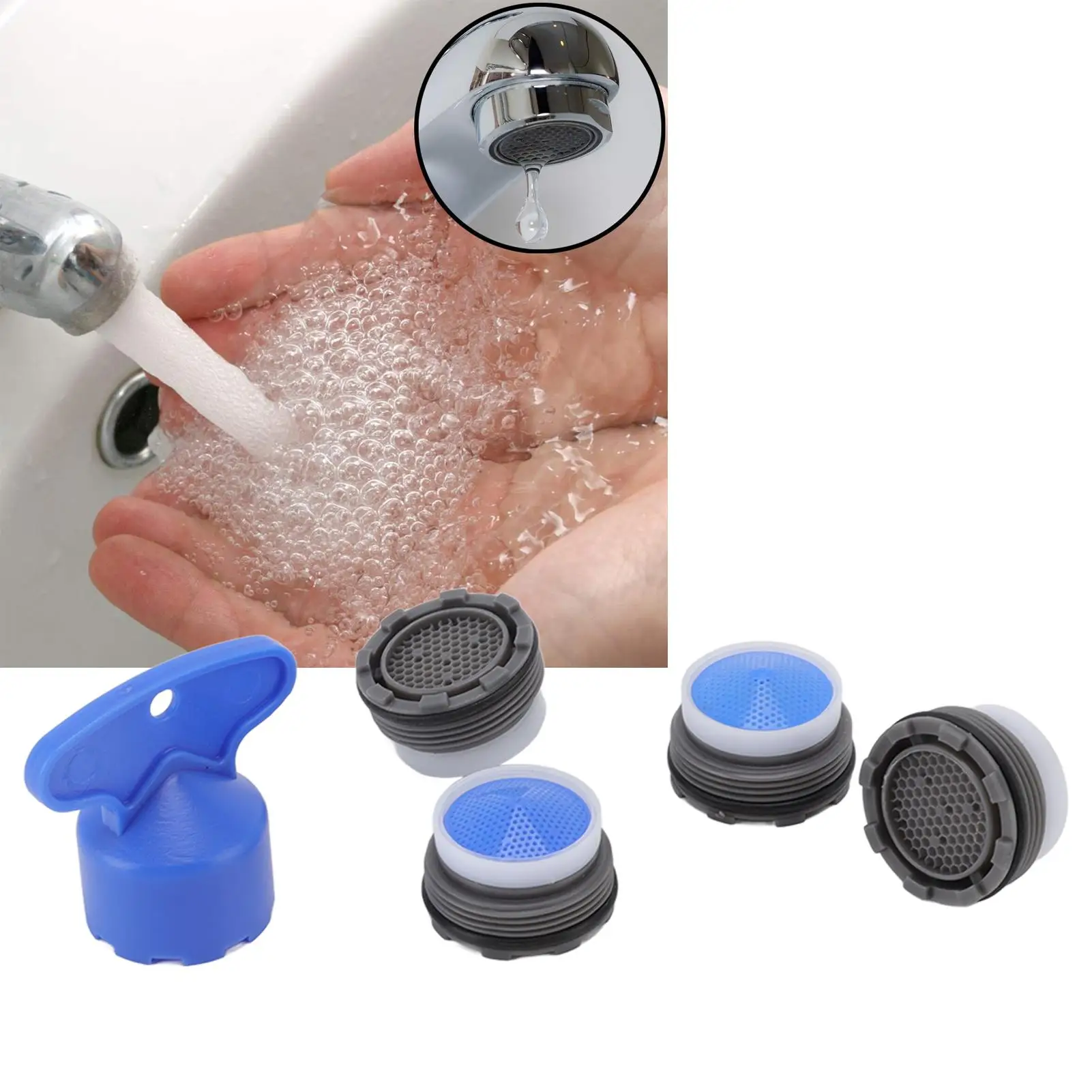 

Water Tap Aerator Filter Insert with Spanner for bathroom Sink – Enhance Flow & Save Water