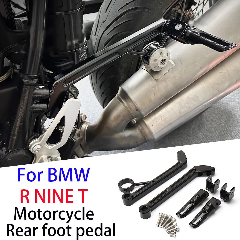 

Motorcycle Footpegs Rear Passenger Foot Pegs Foot Rests Pedal Bracket Aluminum For BMW RnineT RNINET R nineT NINET R9T 2014-