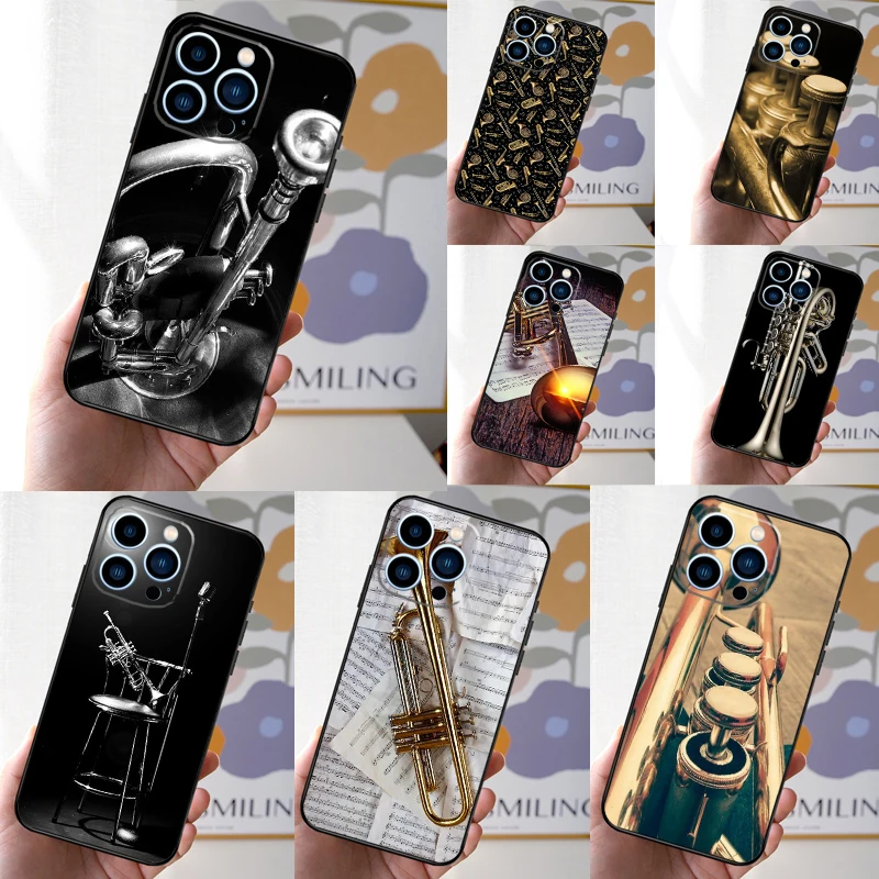 Piccolo Trumpet Brass Instruments Case For iPhone 16 15 14 13 12 11 Pro Max Mini XS X XR 7 8 14 16 15 Plus Back Cover Shell