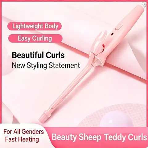 9mm Thin Curling Iron Mini Hair Curler Ceramic Wand for Tight Curls Short Hair and Bangs Styling Tool