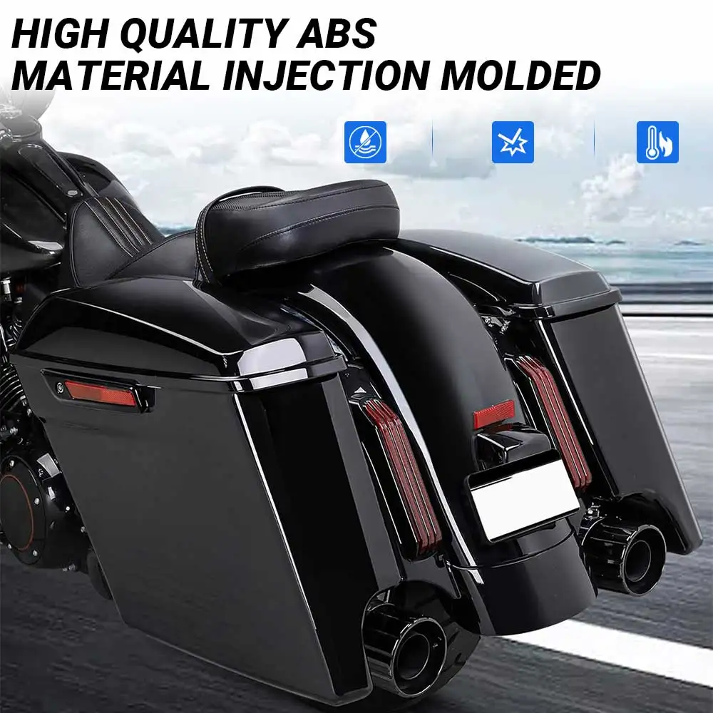 1Pair Hard Saddlebag Cutting Design w/Black Latches Motorcycle Accessory For Harley Touring Road Glide Limited FLTRK 2020-2024