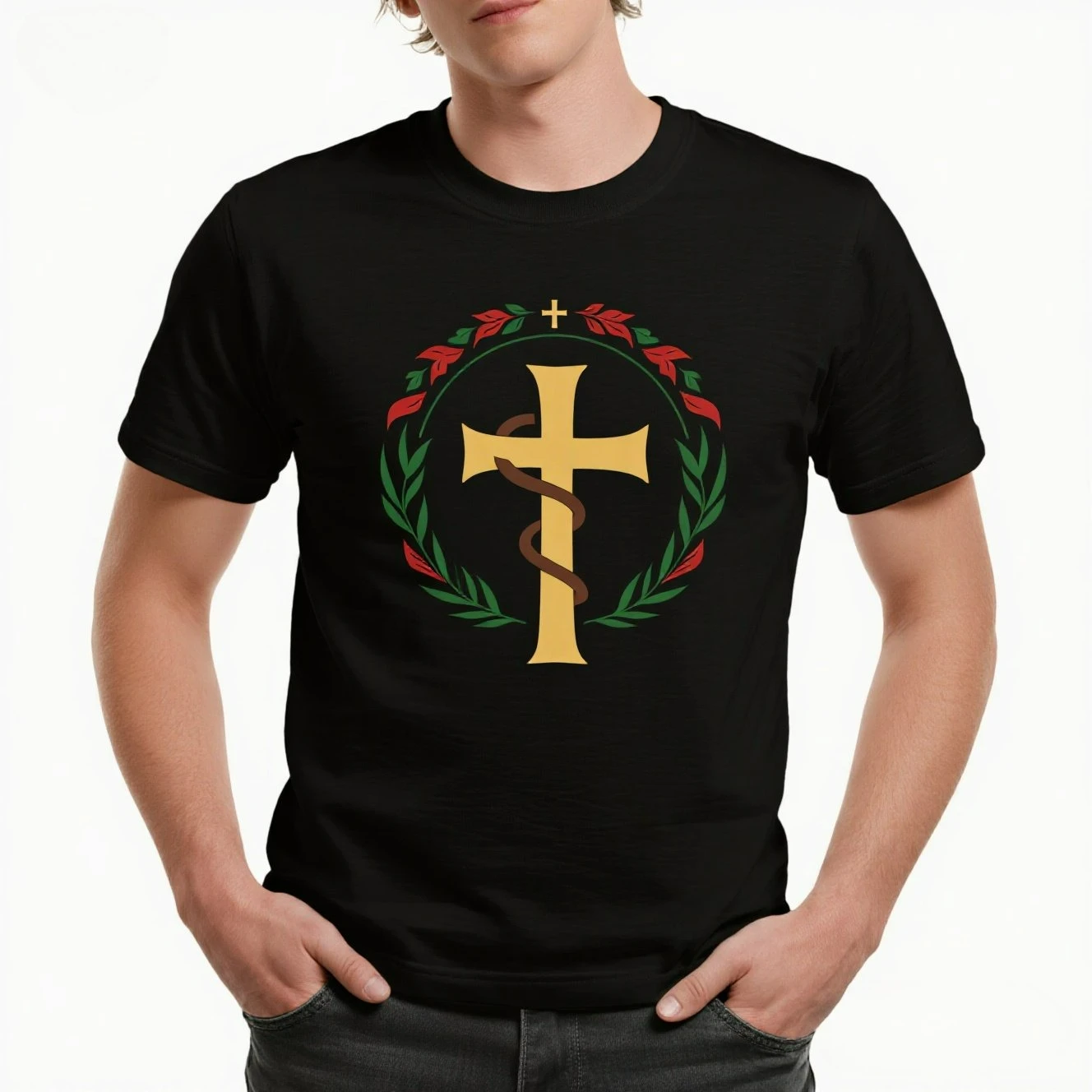 

Traditional Ethiopian Orthodox Cross Design T-Shirt. Summer Cotton Short Sleeve O-Neck Mens T Shirt New S-3XL