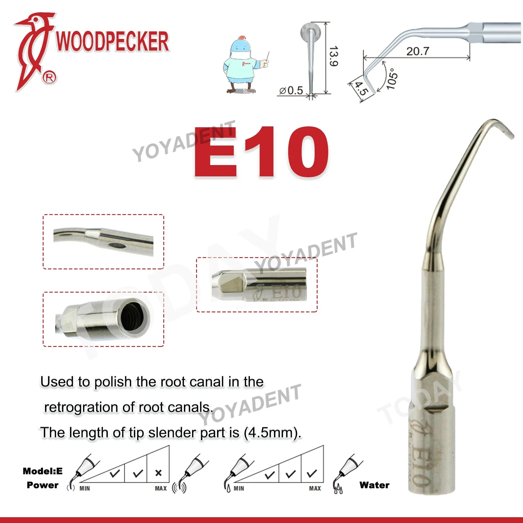 Specht Tandheelkundige Ultrasone Piezo Scaler Handstuk LED HW-5L Scaling Tips Fit UDS EMS Ultrasone Scaler Tandheelkundige Gereedschappen