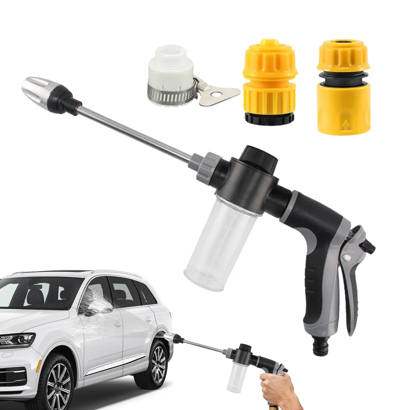 Car Washing Hose Sprayer High Pressure Rotatable Nozzle Sprayer Handheld Water Nozzle for Lawn Outdoor Backyard Patio Deck