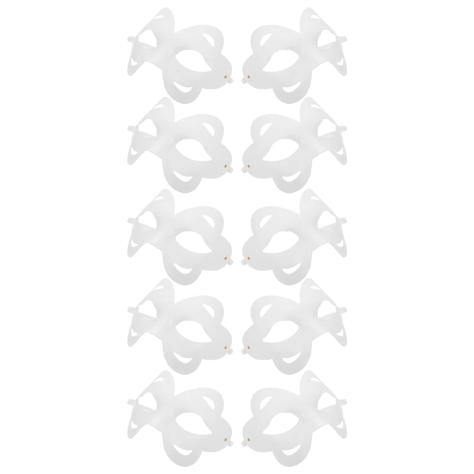 

10Pcs Blank White Mask DIY Craft Paper Pulp Lightweight Half Face for Halloween Costume Kids Mardi Gras Animal Face Paintable