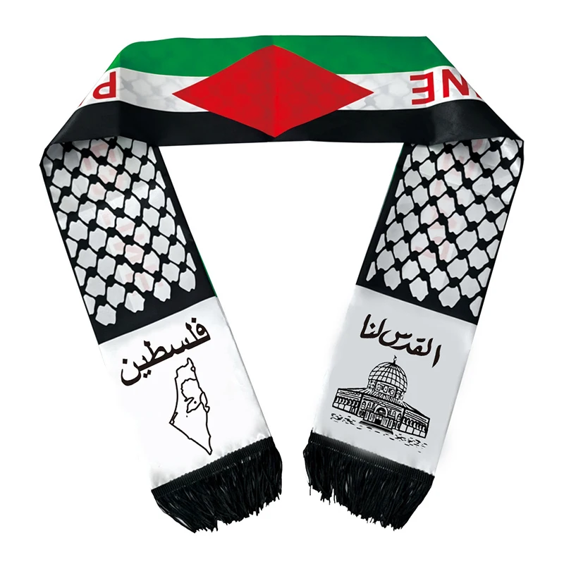 

14*130cm Palestine Scarf Printing Satin Palestinian National Day Scarves Palestine Shawl Country