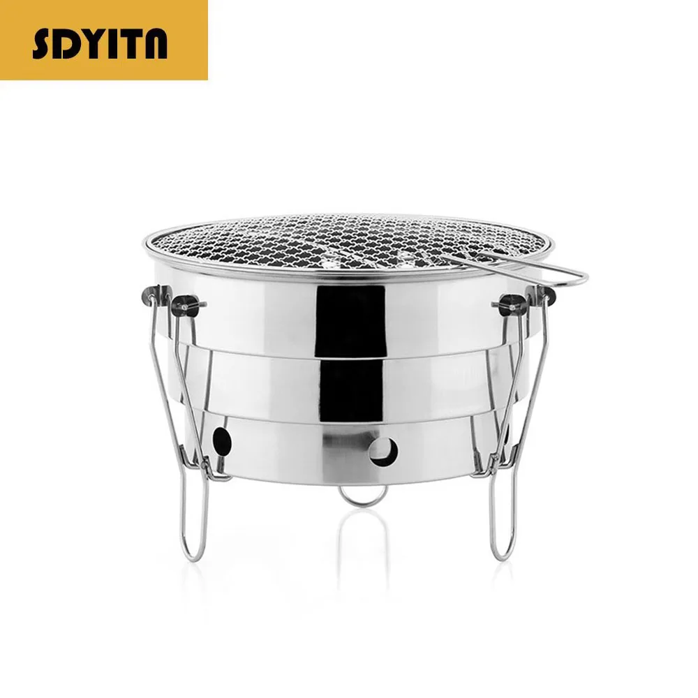 

Portable Stainless Steel BBQ Grill with Handle for Perfect Grilling for Outdoor Camping and Picnic Cooking Windshield