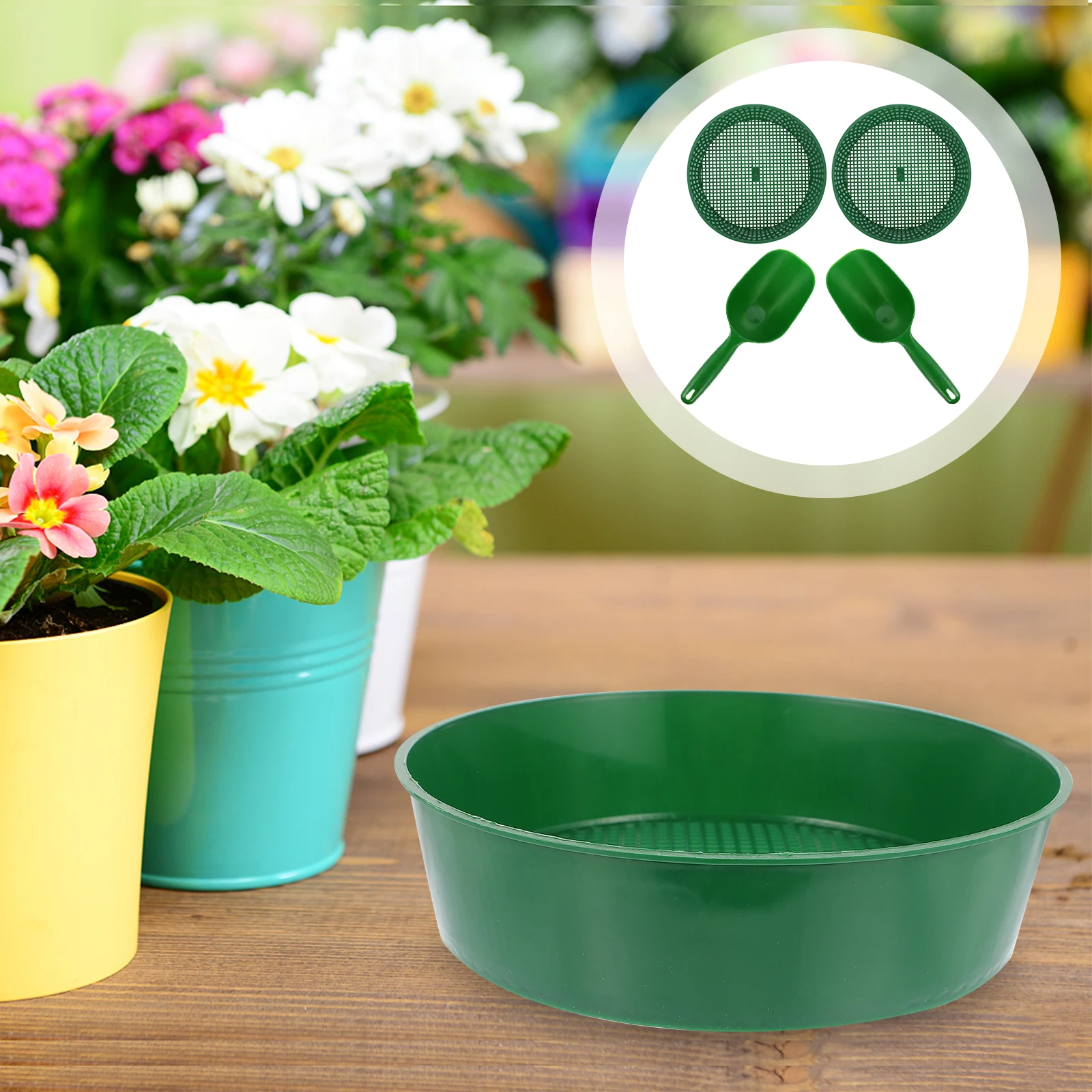 

Gardening Tools Shovel Planting Accessories Soil Sieve Sift Supplies Stone Riddle H Tools Reusable Plastic Long Serving