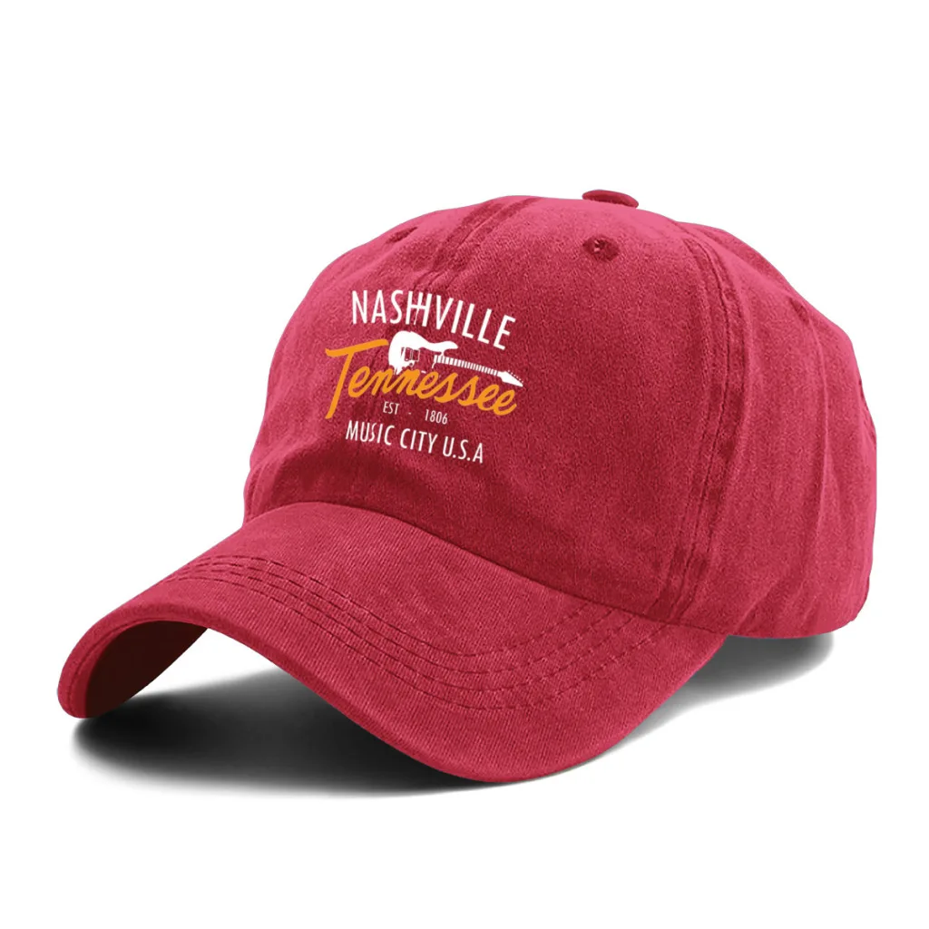 

Nashville TN Guitar Tee Country Music Music City USA Unisex Baseball Hat Outdoor Sunscreen Adjustable Snapback Caps Trucker Hats