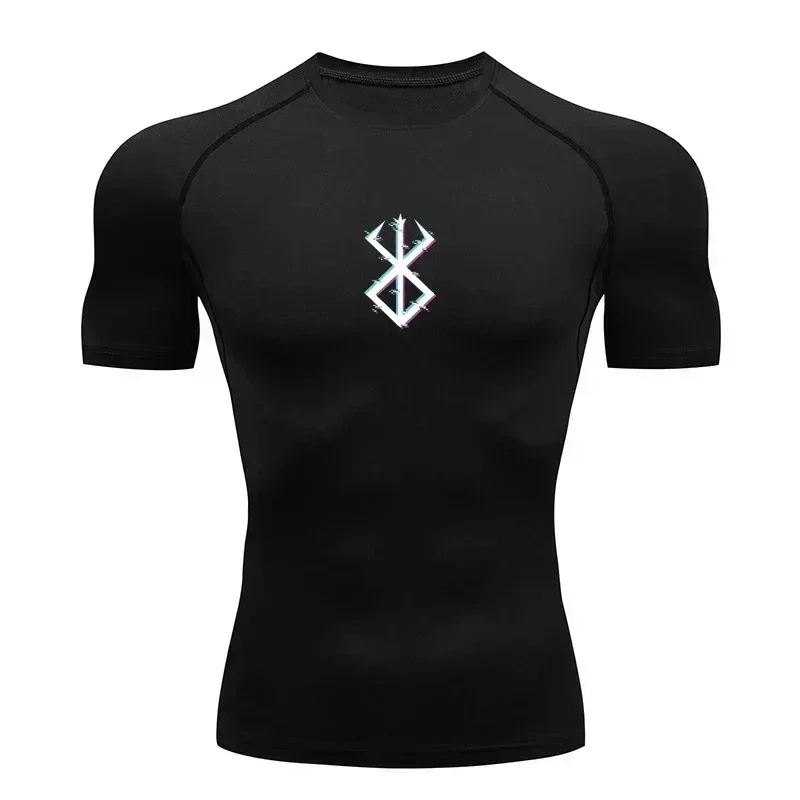 Men's Short Sleeve Compression Tee Raglan Sleeve Quick Dry Moisture Wicking Gym Fitness Workout Base Layer