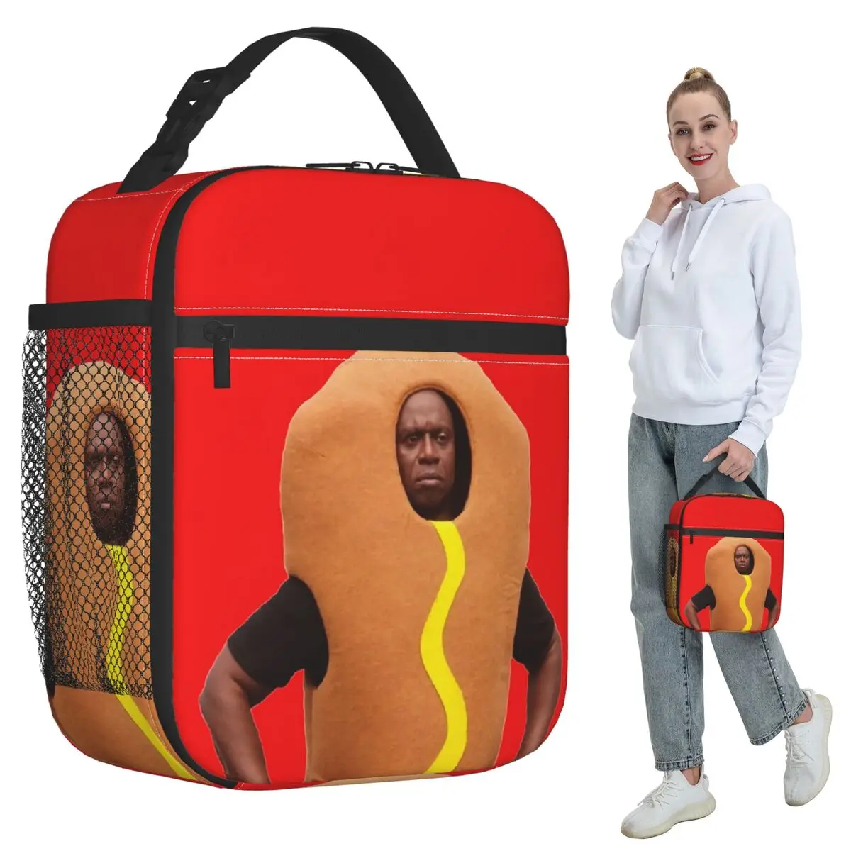 Captain Raymond Holt - Hot Dog Insulated Lunch Bag for Kids School Cooler Thermal Food Box Tote Leakproof Lunch Boxes Container