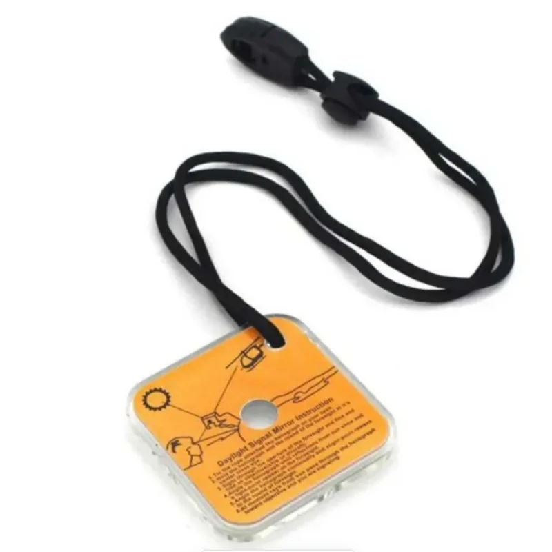 Multifunctional SOS Survival Signal Mirror Portable Reflective Emergency Mirror Outdoor Camping EDC Tool with Makeup Side