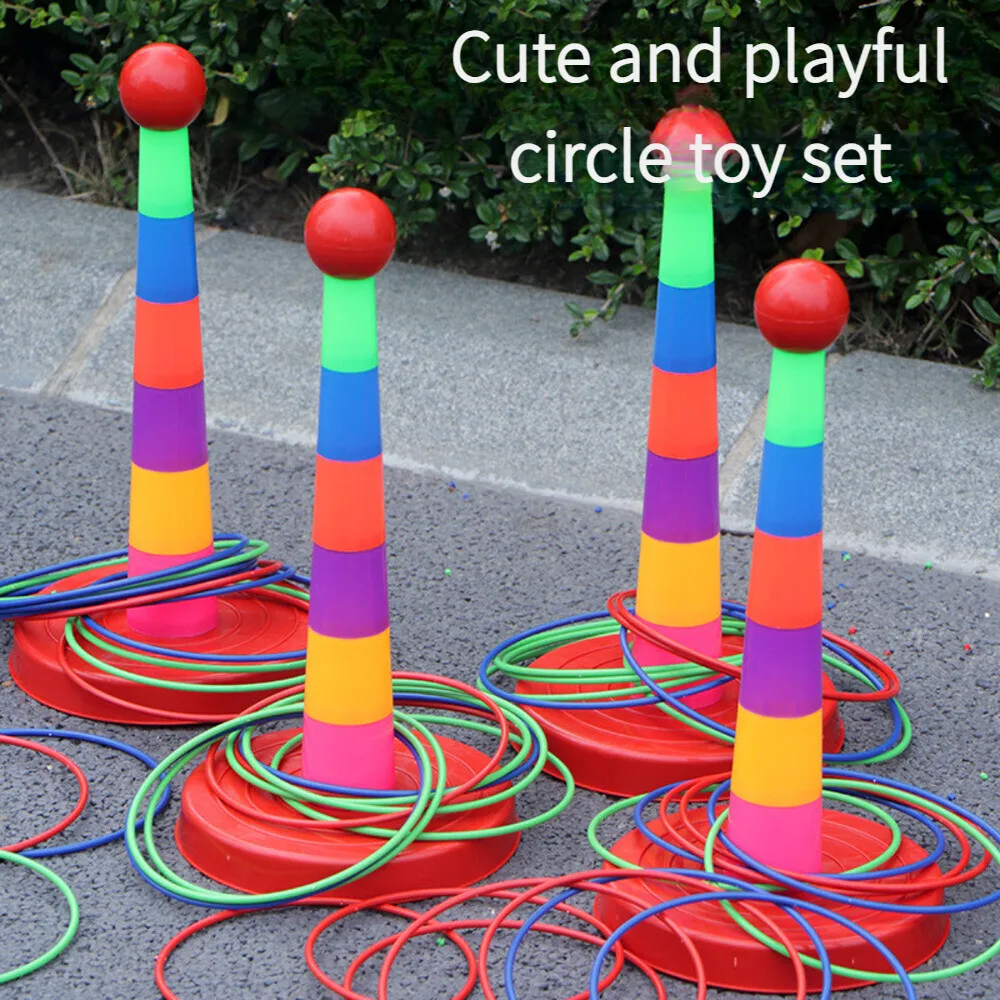 Ringwurfspiel-Set für Kinder, Stapelbecher, Spielzeug für drinnen und draußen, Eltern-Kind, interaktiver Spaß, pädagogischer Ringkreis-Wettbewerb