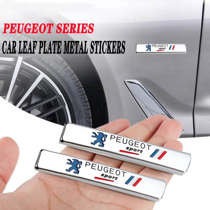 3D Metal Styling Car Stickers Side Fender Tail Trunk Accessories For Peugeot 206 301 307 308 3008 207 208 407 508 2008 408 106