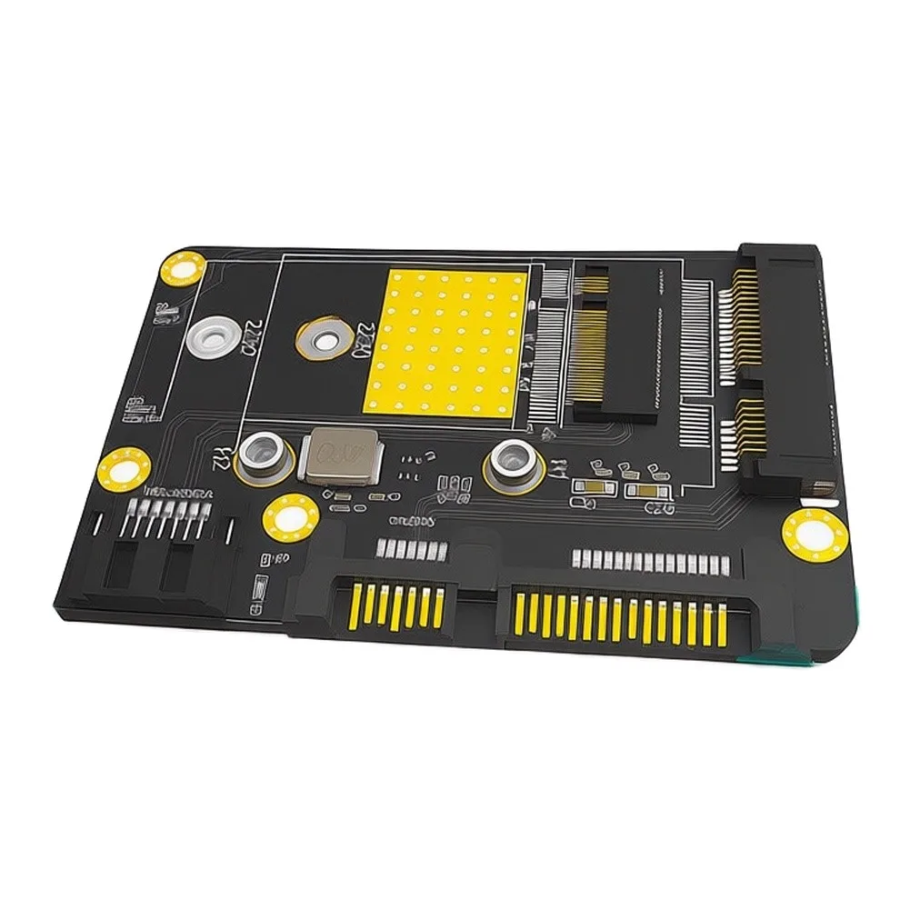 2-in-1 MSATA For M.2 B Key To Dual Port SATA3 Adapter Card For For NGFF 2230 2242 And Half Full Size SSD Storage Expansion Conve