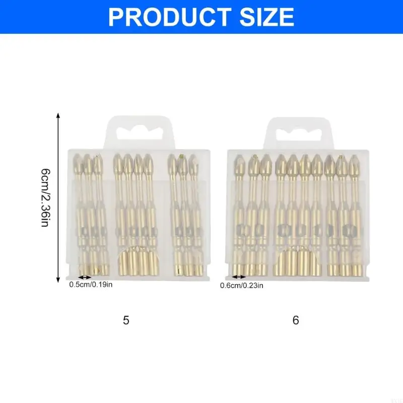 Bit cacciavite magnetico WXTC 10pcs Bit 5 mm/6 mm Impatto Electric Bit Set Prate per trapano per trapano per trapano Parte