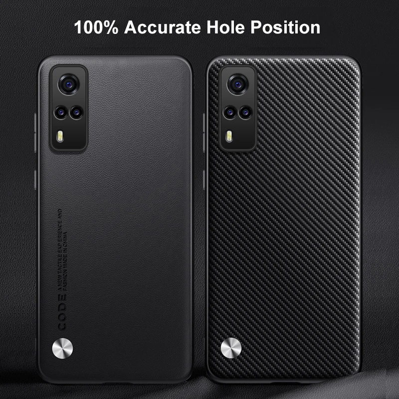 For Vivo Y31 Y51 Y53S 4G Luxury PU Leather Case For Vivo Y31 2021 Back Cover Matte Silicone Full Protection Phone Case Coque
